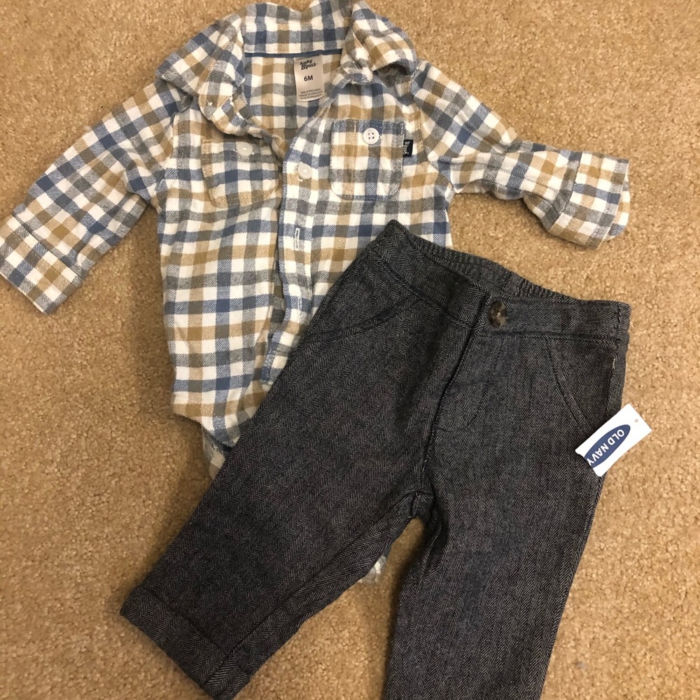 Formal Plaid Baby Boy Outfit, Size 3-6 Months
